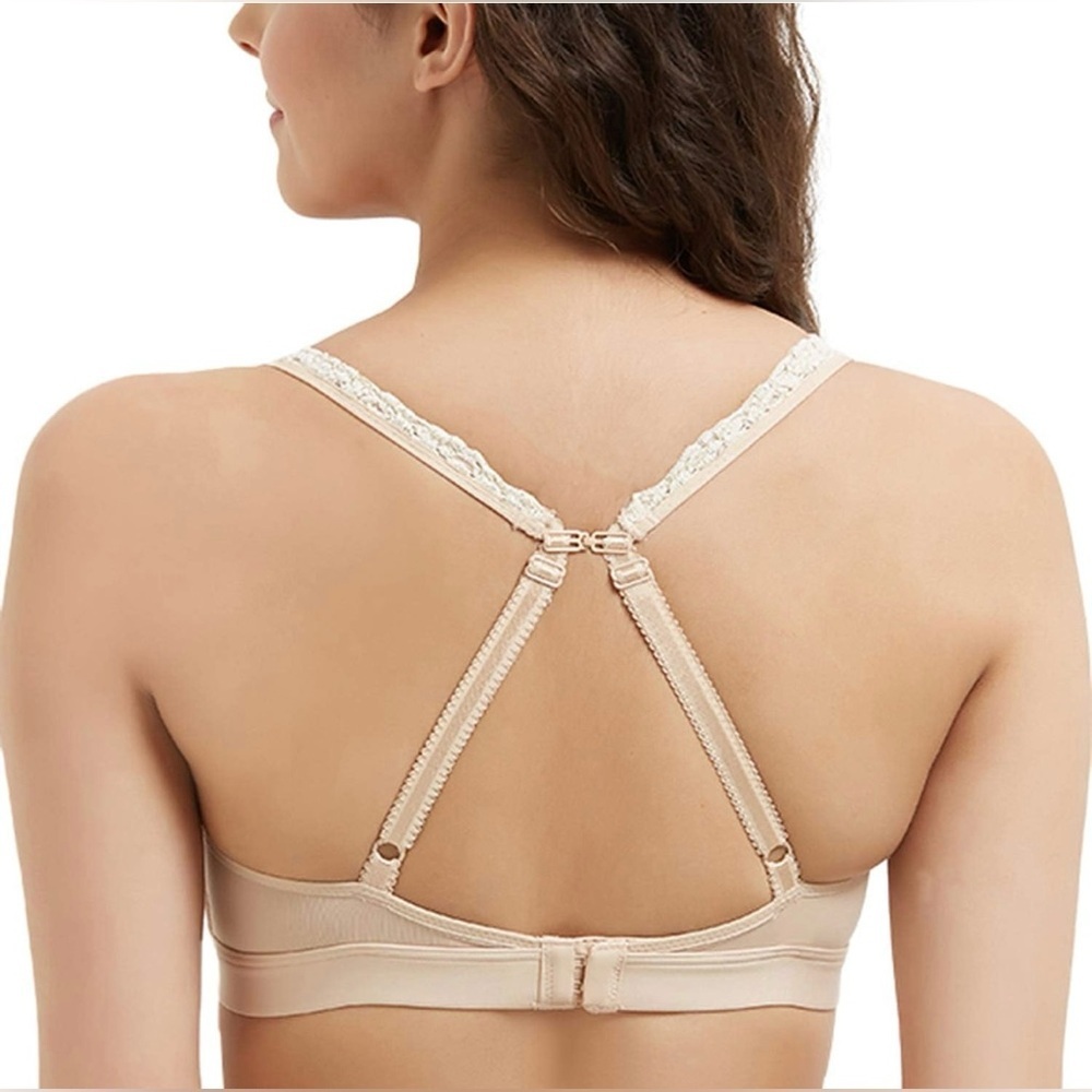 Wacoal Embrace Lace Wire Free Convertible Bra in Sand / Ivory Size 40 NEW! - Picture 3 of 6